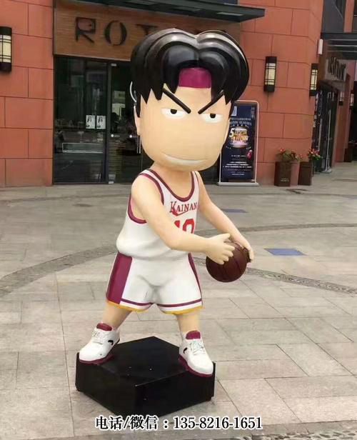 玻璃鋼打籃球的卡通人物雕塑 玻璃鋼打籃球的卡通人物雕塑