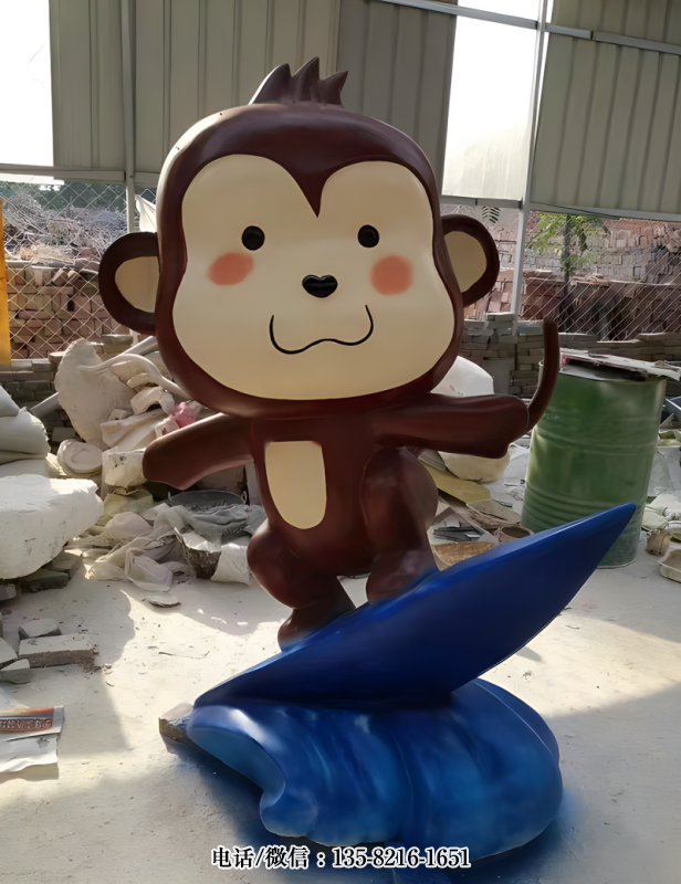 沖浪的猴子卡通雕塑 沖浪的猴子卡通雕塑