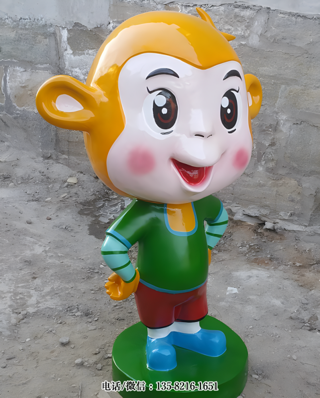 雙手叉腰的卡通小猴子雕塑 雙手叉腰的卡通小猴子雕塑