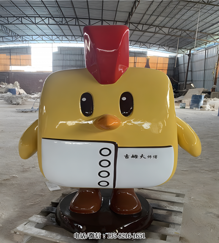 方塊造型卡通小雞雕塑 方塊造型卡通小雞雕塑