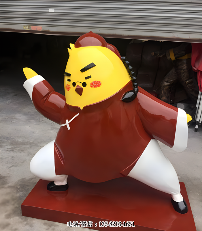 功夫小雞卡通雕塑公仔 功夫小雞卡通雕塑公仔