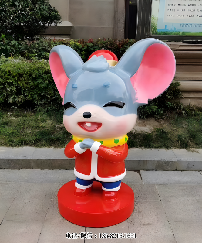 作揖的卡通老鼠雕塑擺件 作揖的卡通老鼠雕塑擺件