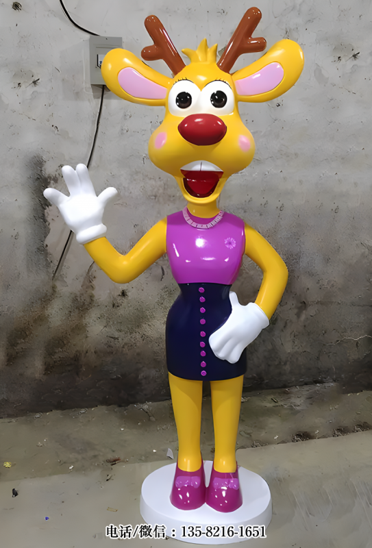迎賓卡通梅花鹿雕塑 迎賓卡通梅花鹿雕塑
