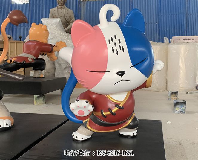 玻璃鋼卡通小貓咪雕塑公仔 玻璃鋼卡通小貓咪雕塑公仔
