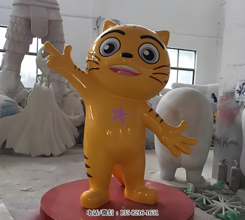 玻璃鋼小貓卡通雕塑 玻璃鋼小貓卡通雕塑