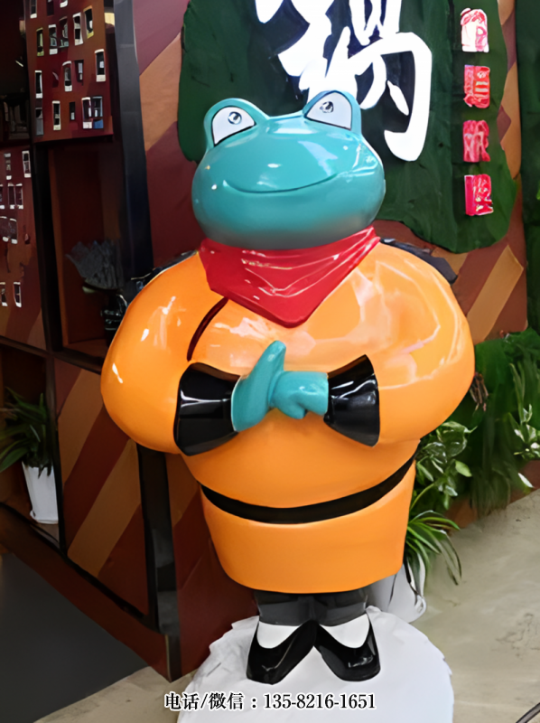抱拳迎賓青蛙形象ip雕塑 抱拳迎賓青蛙形象ip雕塑