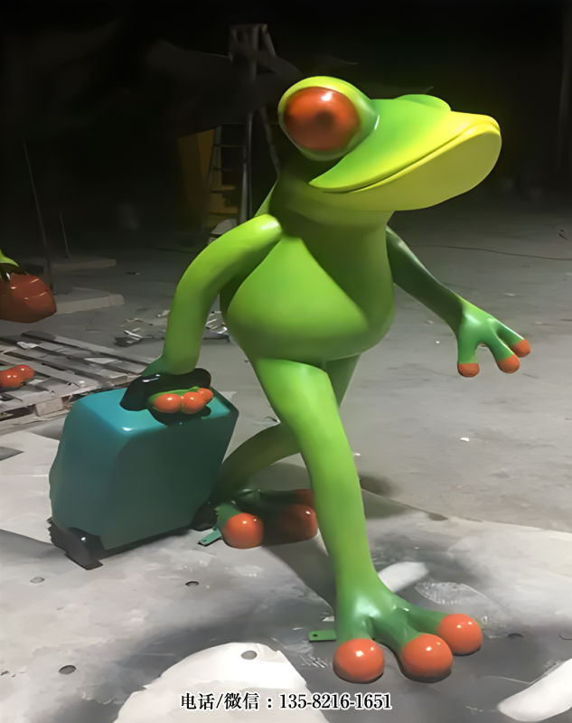 打工蛙卡通雕塑 打工蛙卡通雕塑
