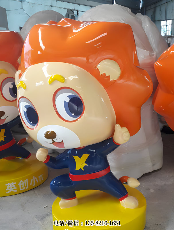 玻璃鋼功夫獅子卡通雕塑 玻璃鋼功夫獅子卡通雕塑