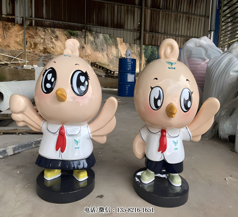 玻璃鋼小鳥卡通雕塑公仔 玻璃鋼小鳥卡通雕塑公仔