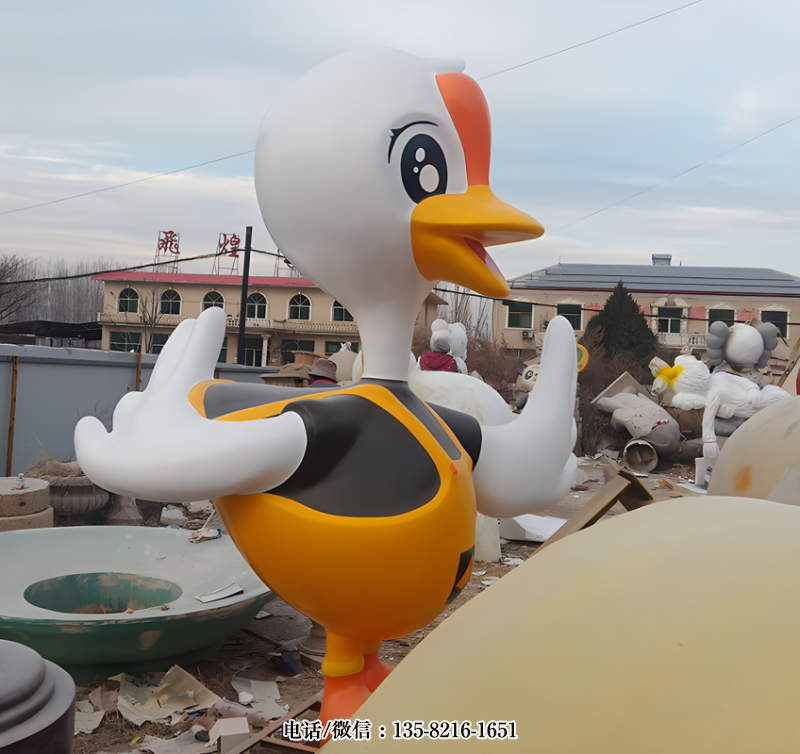 玻璃鋼鴨子卡通雕塑 玻璃鋼鴨子卡通雕塑