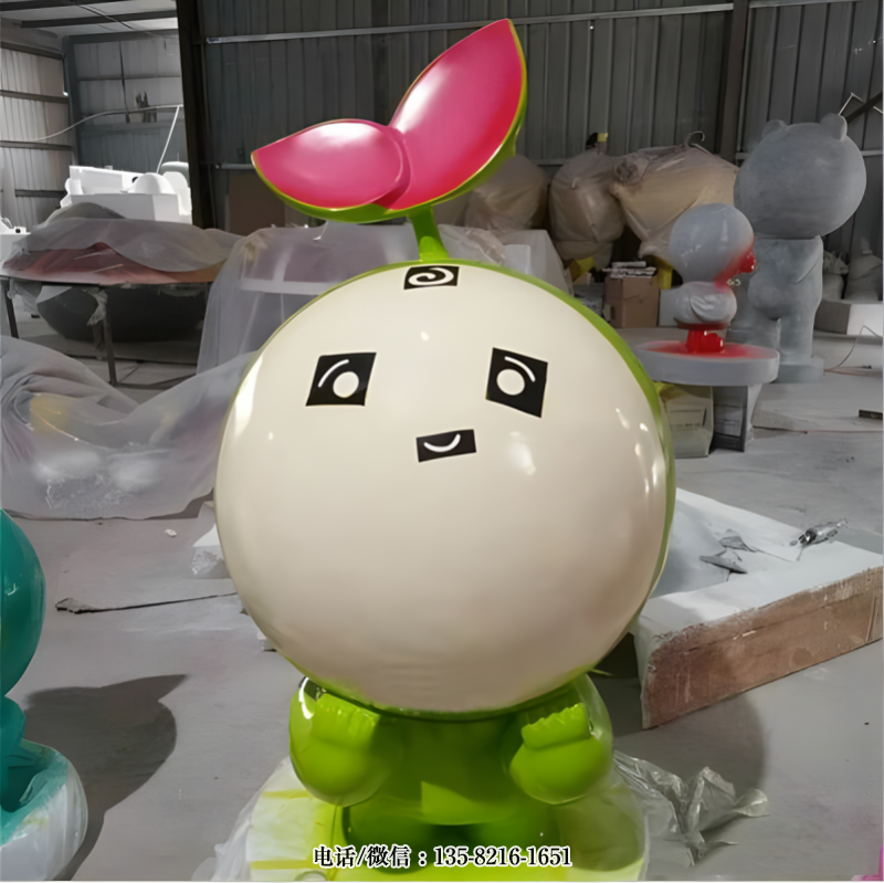 玻璃鋼豌豆芽卡通雕塑 玻璃鋼豌豆芽卡通雕塑