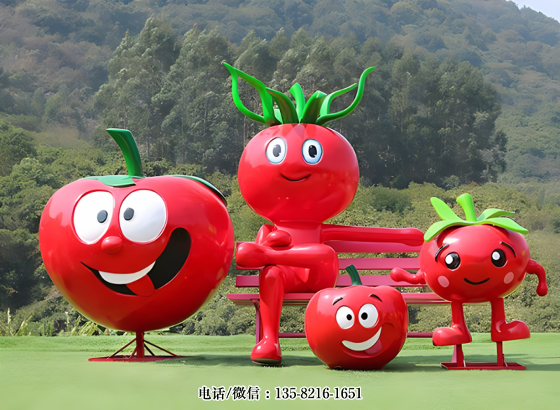玻璃鋼西紅柿卡通雕塑 玻璃鋼西紅柿卡通雕塑
