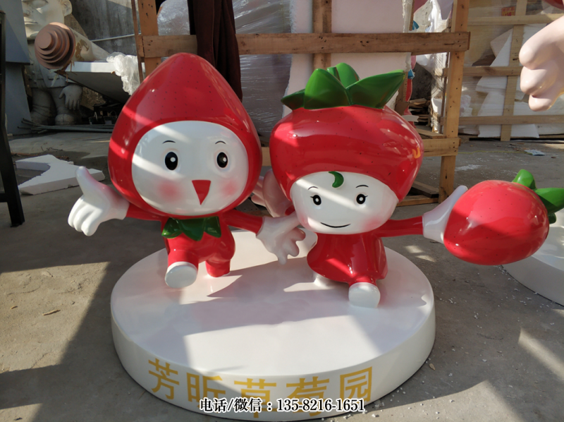 草莓園卡通草莓雕塑 草莓園卡通草莓雕塑