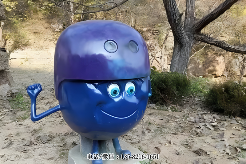 藍(lán)莓大兵玻璃鋼卡通雕塑 藍(lán)莓大兵玻璃鋼卡通雕塑