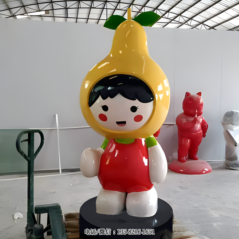 玻璃鋼卡通柚子公仔(女)雕塑 玻璃鋼卡通柚子公仔(女)雕塑