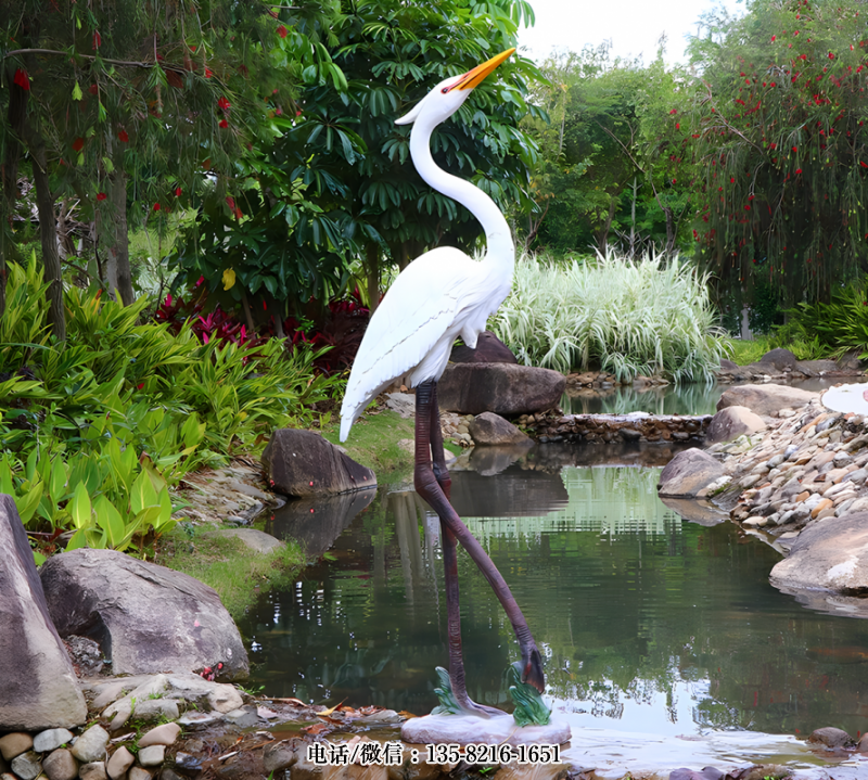 玻璃鋼仿真白鷺雕塑 (1) 玻璃鋼仿真白鷺雕塑 (1)