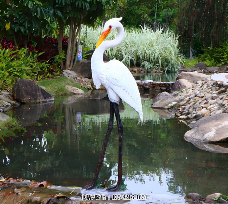 玻璃鋼仿真白鷺雕塑 (5) 玻璃鋼仿真白鷺雕塑 (5)