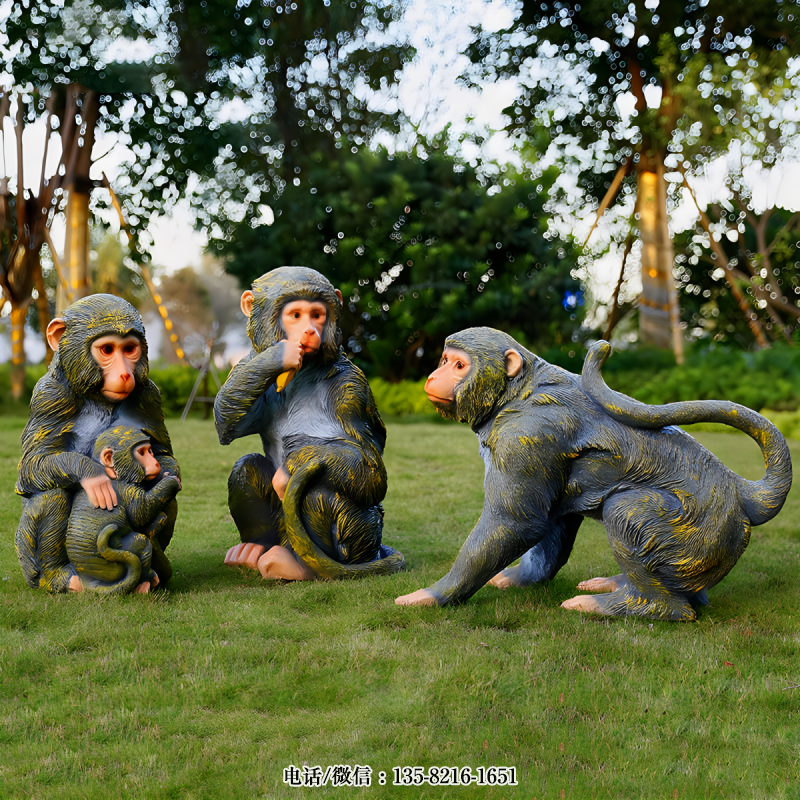 玻璃鋼仿真猴子雕塑 (4) 玻璃鋼仿真猴子雕塑 (4)