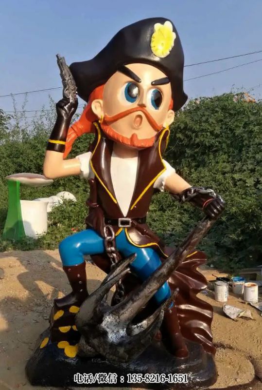 玻璃鋼Q版海盜雕塑 玻璃鋼Q版海盜雕塑