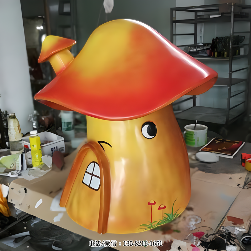 玻璃鋼卡通蘑菇雕塑 玻璃鋼卡通蘑菇雕塑