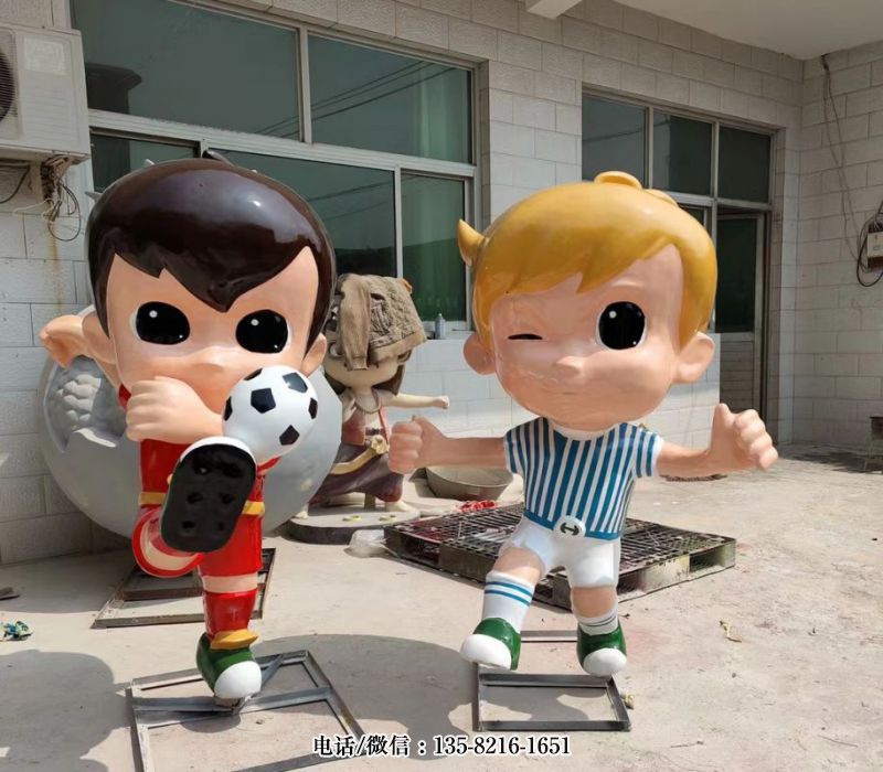 玻璃鋼卡通踢球(足球)人物雕塑 玻璃鋼卡通踢球(足球)人物雕塑