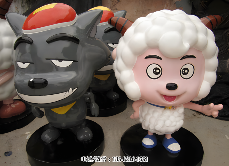 玻璃鋼喜羊羊與灰太狼卡通動漫人物雕塑