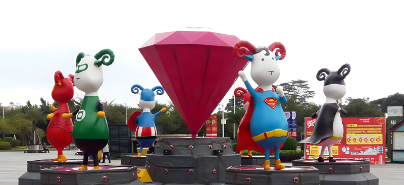 玻璃鋼卡通小羊雕塑 玻璃鋼卡通小羊雕塑