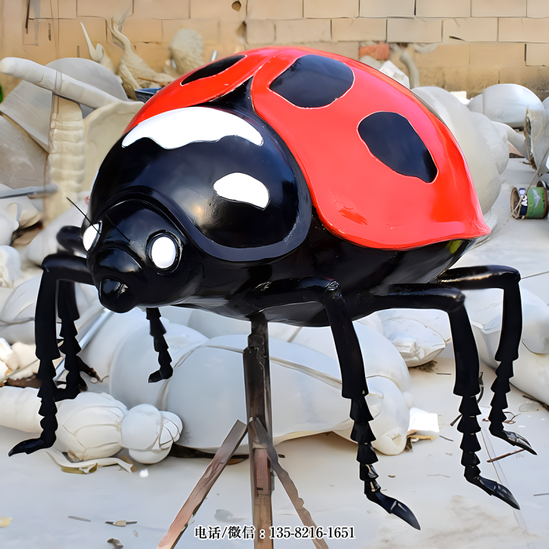 玻璃鋼仿真七星瓢蟲雕塑 玻璃鋼仿真七星瓢蟲雕塑