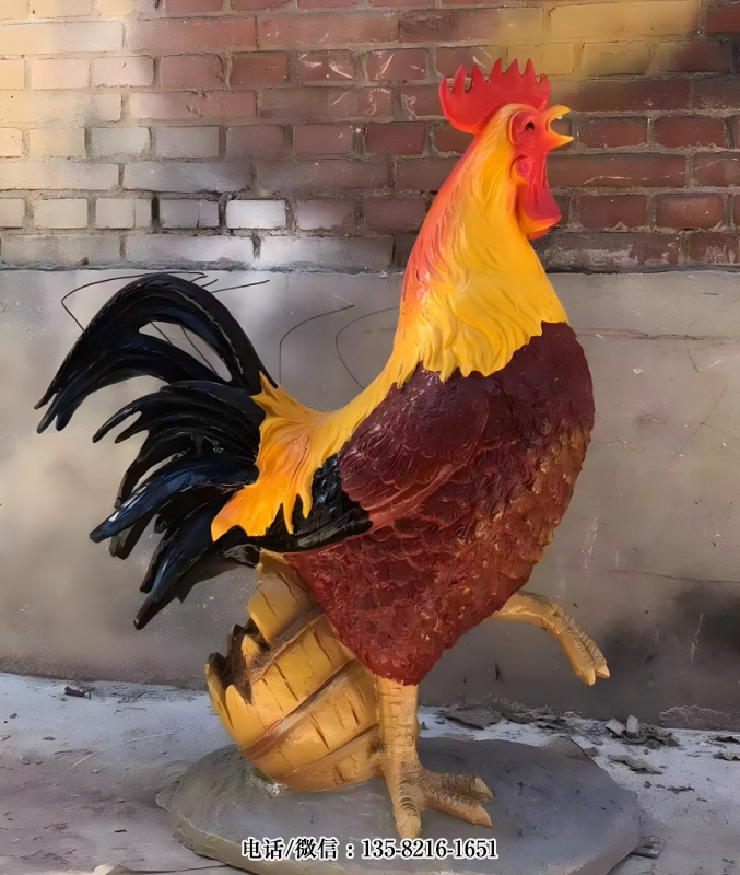 玻璃鋼仿真公雞雕塑 玻璃鋼仿真公雞雕塑