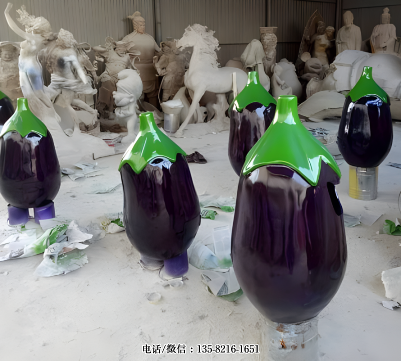 玻璃鋼仿真茄子雕塑