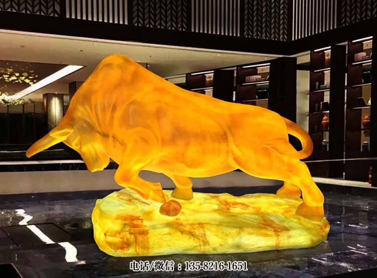 玻璃鋼發(fā)光開荒牛雕塑 玻璃鋼發(fā)光開荒牛雕塑