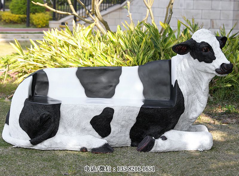 玻璃鋼奶牛座椅板凳 玻璃鋼奶牛座椅板凳